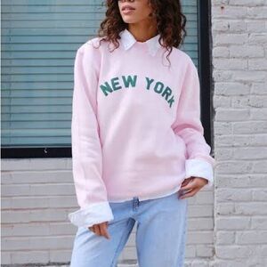 MÛRE GRAND Pink Crew Neck New York Sweater Sweatshirt - Size S